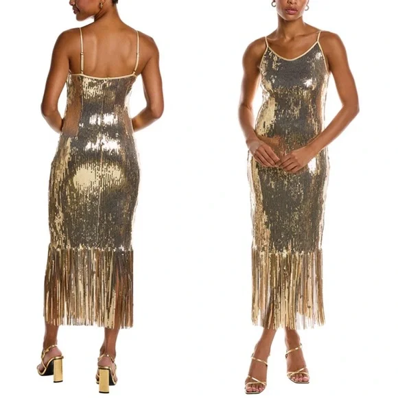 Nanette Lepore | Dresses | Nanette By Deco Sequin Cocktail Dress In Gold |  Poshmark